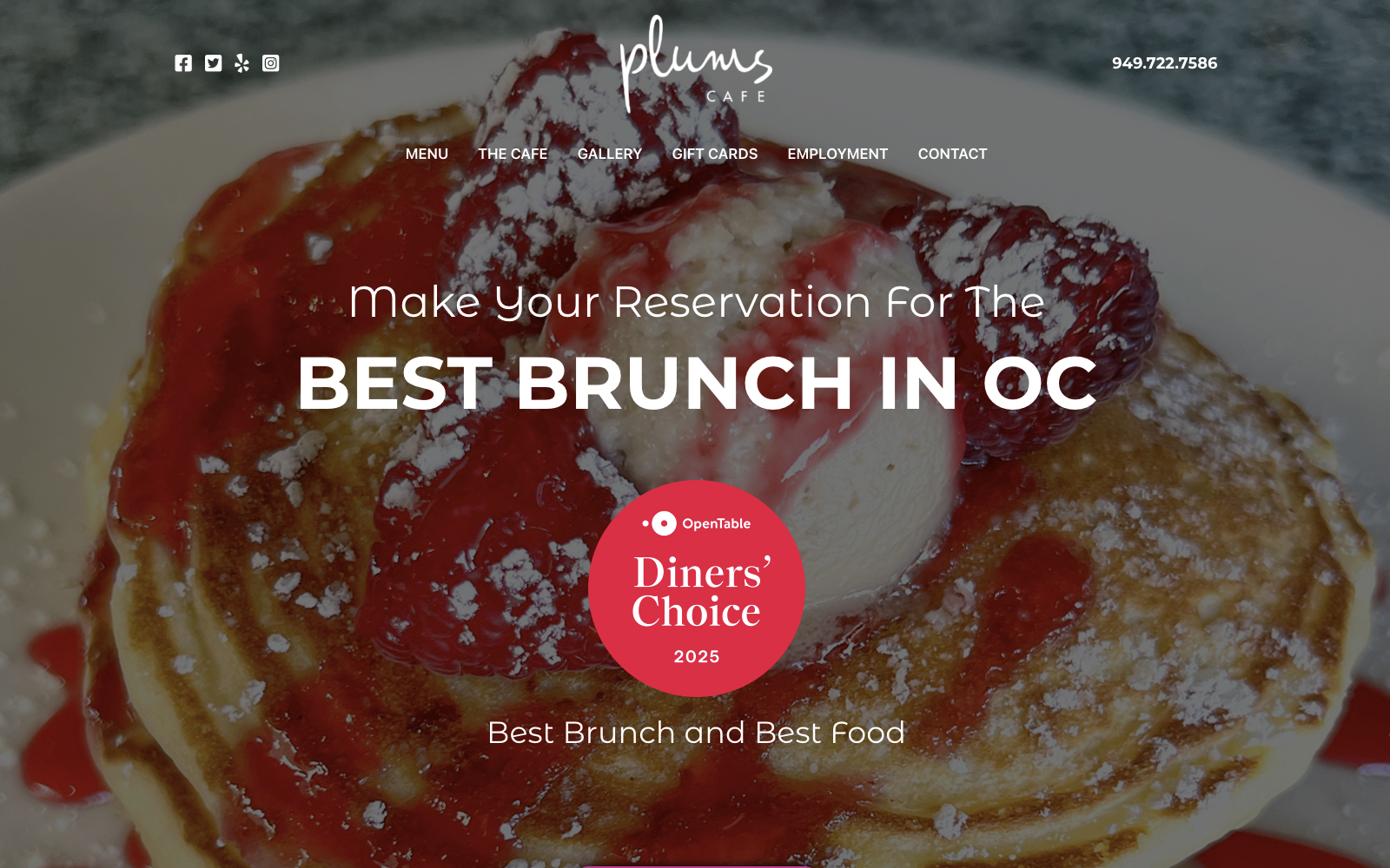 Plums Café website
